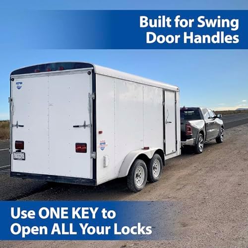 PACLOCK's 81-Series Patented Trailer Door Lock, UCS, High Performance 6-Pin Cylinder, Keyed Differently w/ 2 Keys, Blue