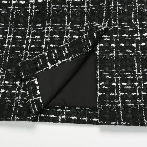 IDEALSANXUN Plaid Skirts for Women Fall Winter Knee Length Pencil Wool Skirt with Slit