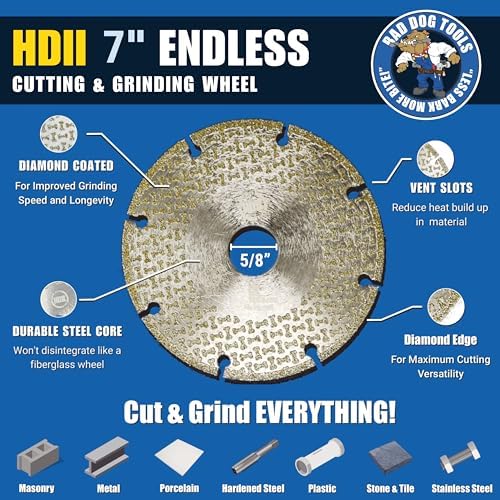 Bad Dog Tools 7" Endless HDII Multipurpose Cut/Grind Diamond Wheel