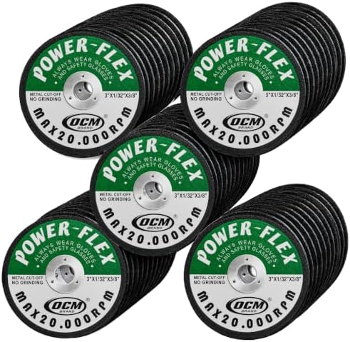 50 Pack - Cut Off Wheels 3 Inch x 1/32 Inch x 3/8 Inch for Cutting All Steel and Ferrous Metals.