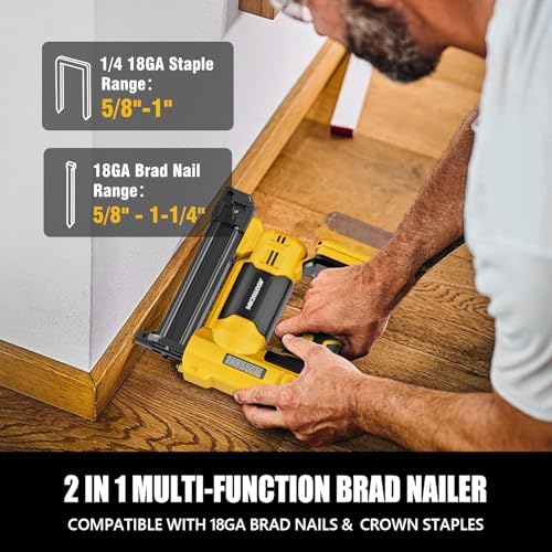 Cordless Brad Nailer Compatible with DeWalt 20V Battery (No Battery)