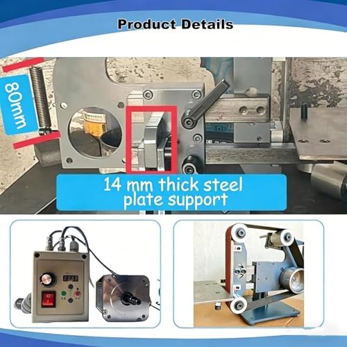 All-Steel Frame Bench Grinder Sander, 915x50mm Standard Sanding Belt Fit, Vertical Horizontal Dual Installation for Carpenter Craft Metal Surface Sanding(1100w)