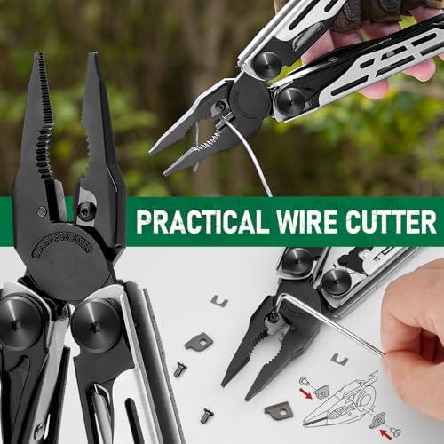 BIBURY Multitool Pliers with 440A Knife & Full Size Scissors, BI2045B
