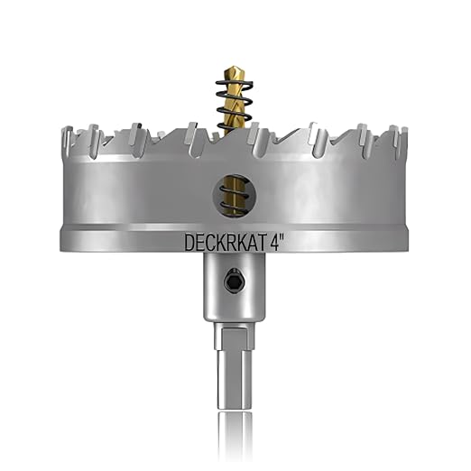 4" TCT Hole Saw for Hard Metal, Heavy Duty 100mm Tungsten Carbide Tipped Hole Cutter with Spring-Loaded Pilot Drill Bit for Stainless Steel, Metal, Iron, and Plastic