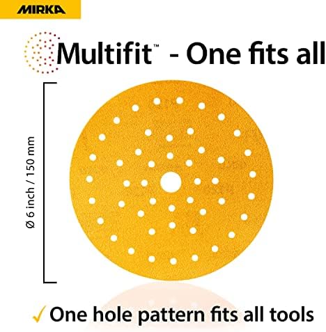 Mirka - Sandpaper - Gold Multifit 6 inch 800 grit 50 Pack