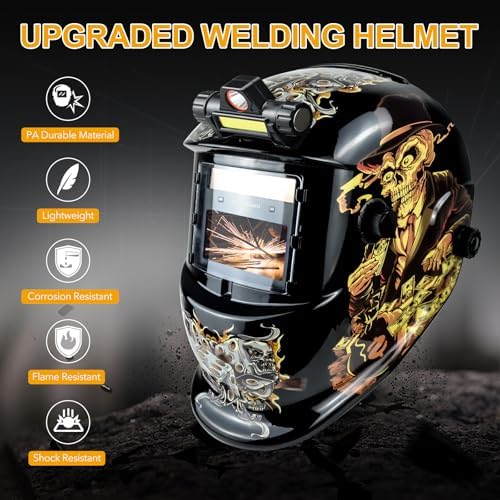 TRQWH Welding Helmet Auto Darkening Welding Hood with Welding Gloves