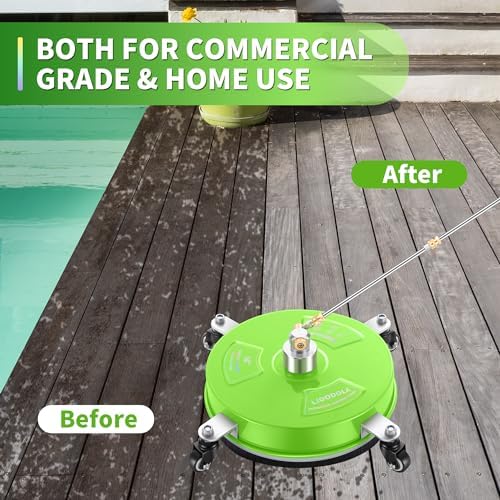 LidoDola 14'' Pressure Washer Surface Cleaner Green, Power Washer Accessory