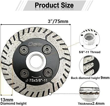 SHDIATOOL 3 Inch Diamond Stone Cutting Blade for Granite, Marble & Concrete