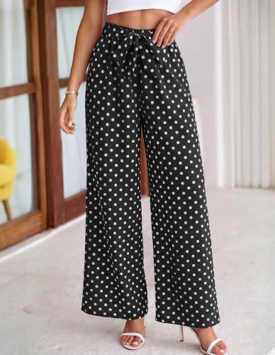 BTFBM Striped Palazzo Pants for Women Fall 2026 Wide Leg Dress Work Pants