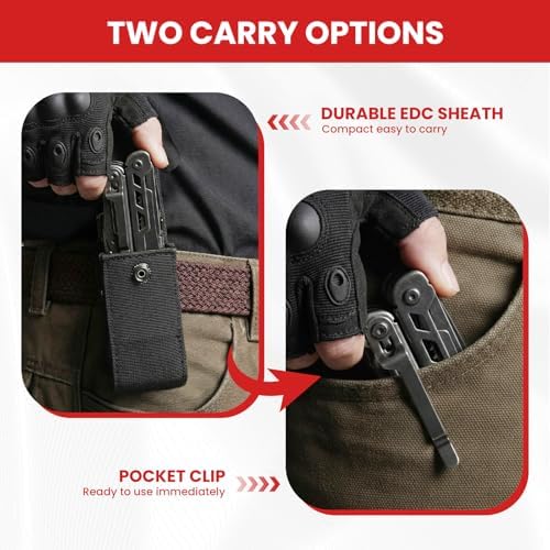 16-in-1 Multitool Pliers, Full-size, EDC Knife, Stainless Steel