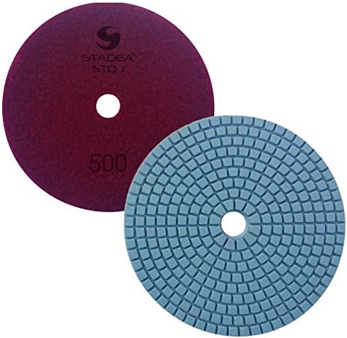 PPW124D Diamond Polishing Pads 4" For Concrete Terrazzo Marble Stone Granite Edge Countertop Floor Wet Polishing, Grit 500 - Pack of 2