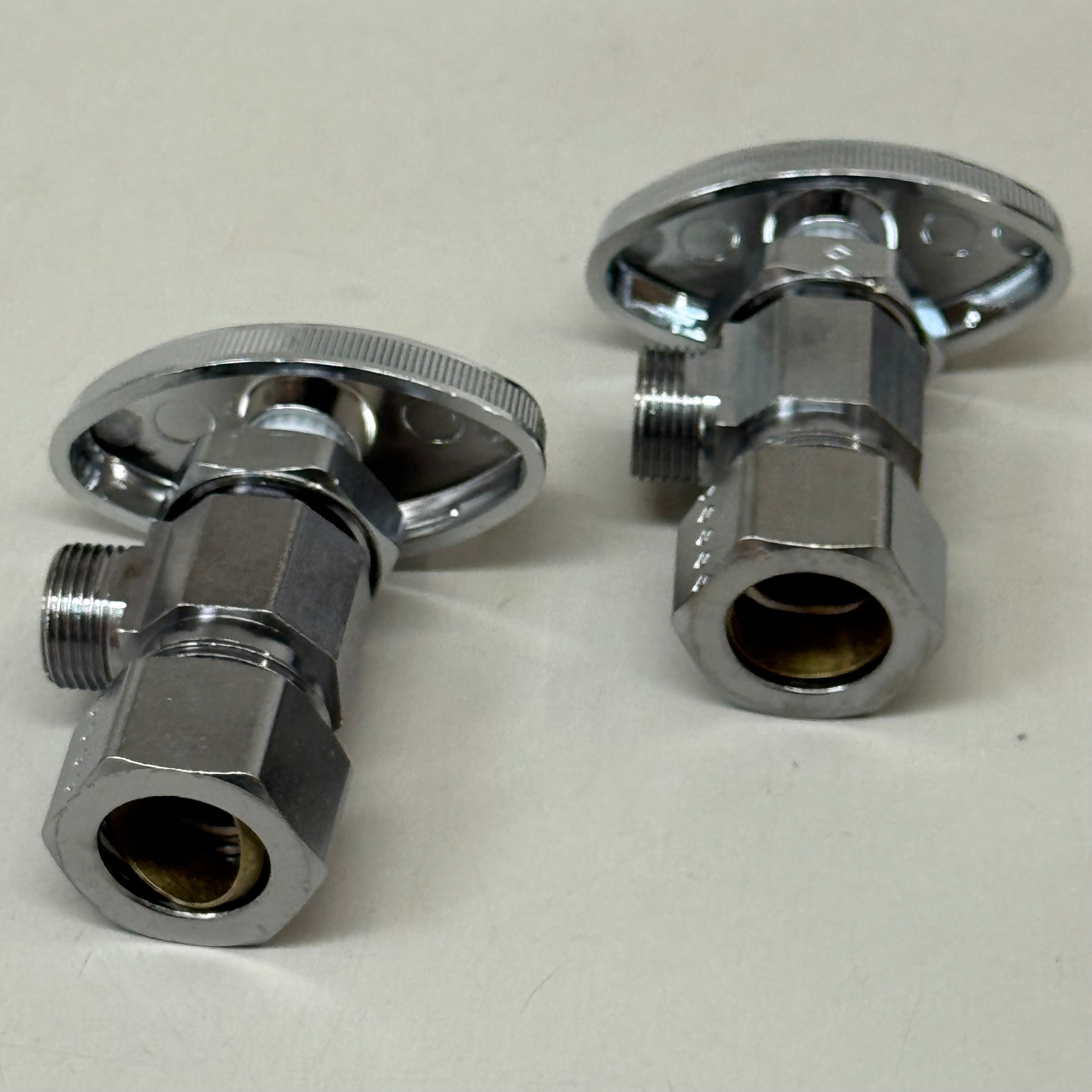 BRASSCRAFT (2 Pack) Multi-Turn Angle Valve 1/2"Nominal Compression Inlet X 3/8" Chrome Plated OCR19L1X-CB