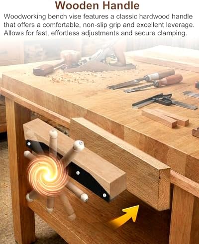33302 Adjustable Woodworking Vise, Wood Vise for Workbench
