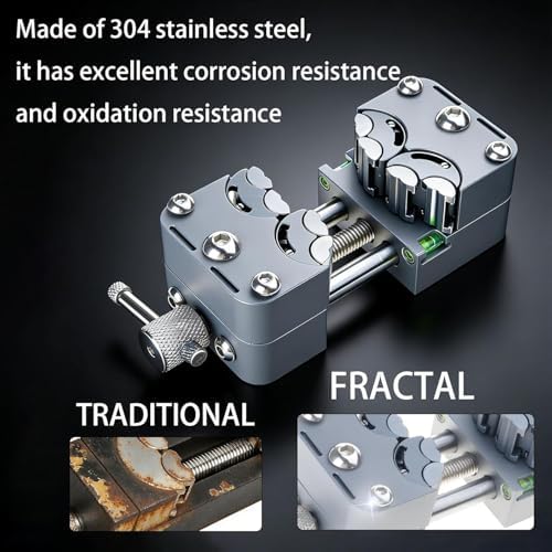 Mini Special Shaped Vise Clamp, Small Bench Vise Clamp, Self-Adjusting Smart Fractal Vise, Stainless steel Precision CNC Processing Fixing Device, for DIY, Crafts, Jewelry Making, Repair