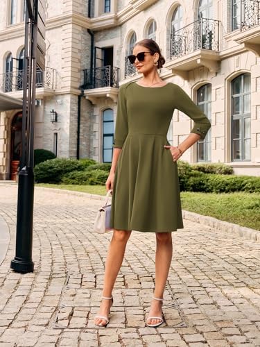 GRACE KARIN Work Dresses for Women Fit and Flare Midi Dress