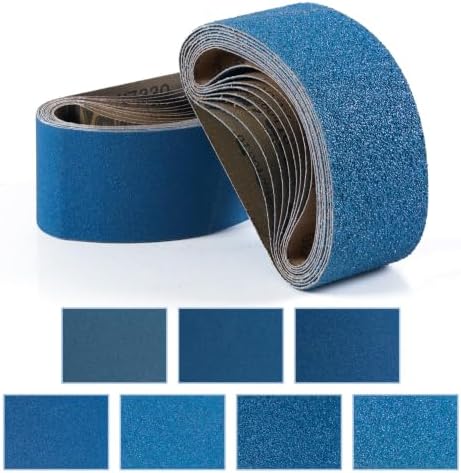 9 Pack 6x48 Inch Sanding Belts, 80/120/150 Grit Zirconia Belt Sander Belts for Woodworking Metal Polishing, Heavy Duty Abrasive Belts Compatible with BUCKTOOL Jet Belt Sanders, X-Weight Backing