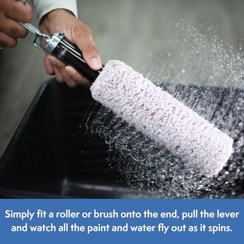 Axus Decor Spin'N'Clean Tool, Paint Roller Cleaner & Paint Brush Cleaner, Centrifugal Force for Instant Reuse, Compatible with core Rollers & Brush Sizes, to Suit 44mm core Rollers