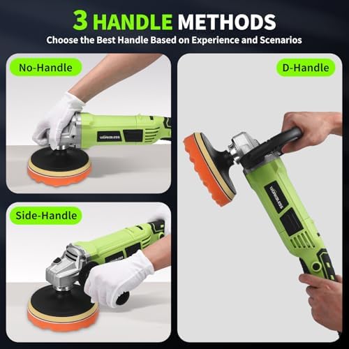 Buffer Polisher, 1600W 6 Inch/7 Inch Rotary Car Buffer Polisher Wax, 7 Variable Speed 1600-3500 RPM, Car Buffers and Polisher for Car, Boat Sanding and Polisher