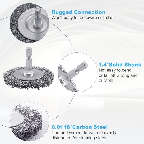 Rocaris 82 Pack Carbon Steel Wire Wheel Brush, Cup Brush with 1/4Inch Shank