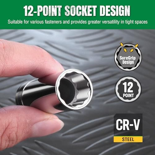 SK Tools USA 1/4" Drive Socket Set, Deep Metric Sockets, 11-Piece 5-14mm | 12 Point, SuperKrome Finish, Premium CR-V Steel, with Storage Rail