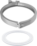 Beduan 6" Sanitary Tri Clamp, 304 Stainless Steel Single Pin Heavy Duty Tri Clamp Clover with Wing Nut for Ferrule TC Tube OD 6"