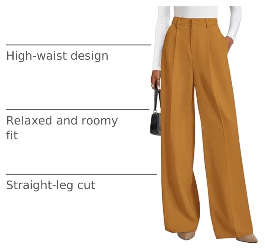 PRETTYGARDEN Women's Flowy Wide Leg Dress Pants
