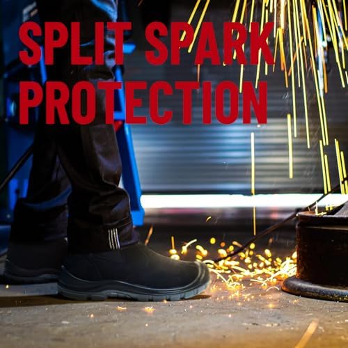 ANGRYRAM Slip on Steel Toe Work Boots for Men Waterproof Safety Shoes