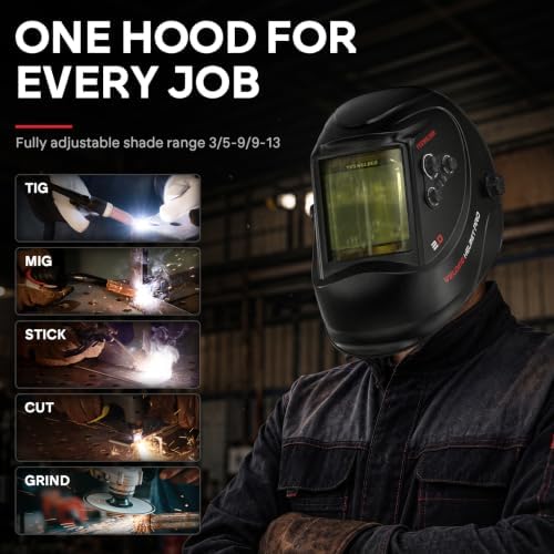 YESWELDER Auto Darkening Welding Helmet, Large View, LYG-M800H