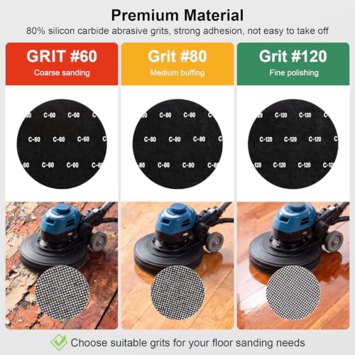 17" Sanding Screen Mesh,60 Grit Floor Sanding Discs for Wood-10p
