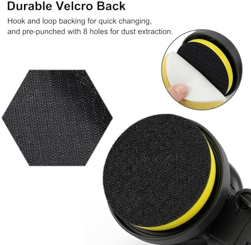 3 inch & 4 inch Air Sander Kit, Pneumatic Random Orbital Sander DA Sander with Sanding Pads, High Speed Palm Sander for Auto Body, Car Polishing, Woodworking, DIY Projects