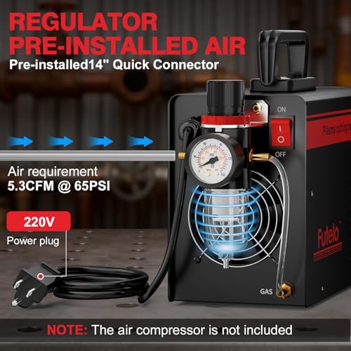 Plasma Cutter 55A, 110V/220V Plasma Cutter Machine with Large LED Display, Contact Arc Start, IGBT Inverter, 1/2” Clean Cut, 2T/4T, Portable Plasma Cutting Equipment for DIY & Workshop