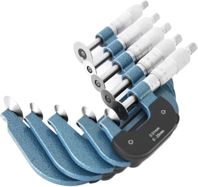 Disc Micrometer 0-25mm 25-50mm 50-75mm 75-100 Outside Micrometers for Lengths of Gear Teeth Paper Thickness Gauge Measuring Tool(0-25)