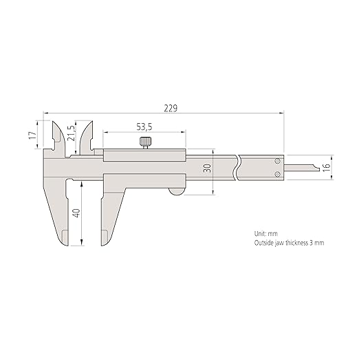 Mitutoyo 530-312 Vernier Caliper, 0-150mm Range, 0.02mm Resolution, ±0.03mm Accuracy, 40mm Jaw, Stainless Steel Satin-Chrome Finish, Four-Way Measurement, Meets Federal Accuracy Specs GGG-C-111B