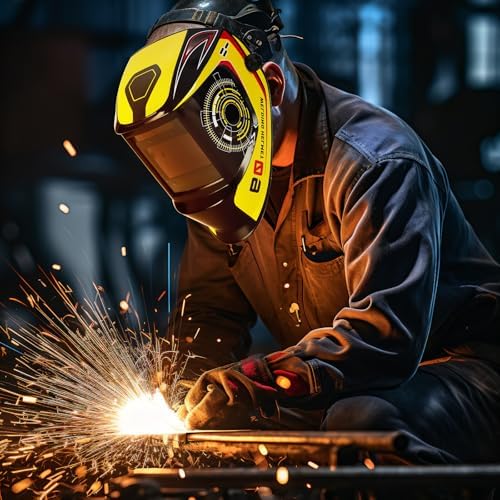 Welding Helmet True Color Auto Darkening Hood for TIG MIG ARC Welder Mask with Adjustable Shade Range 4/5-9/9-13…