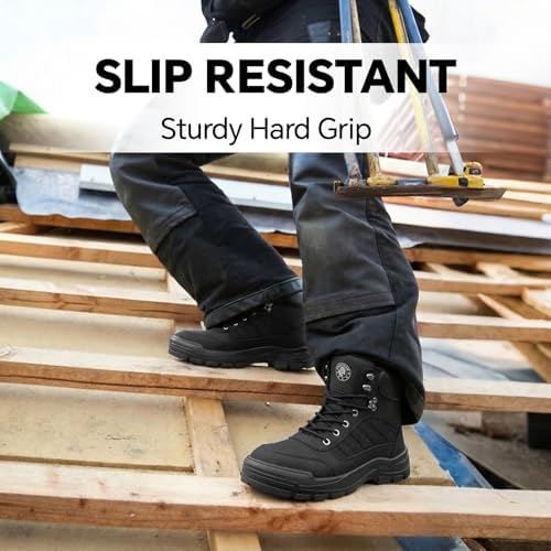 ANGRYRAM Steel Toe Boots for Men Women Puncture Proof Work Boots