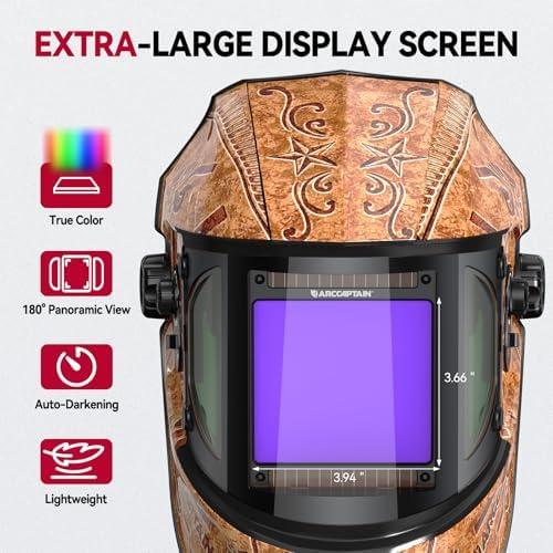 ARCCAPTAIN Welding Hood, 180° Panoramic View Auto Darkening Welding Helmet