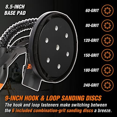 WEN DW5062 Variable Speed 5-Amp Drywall Sander with 15-Foot Dust Hose , Black