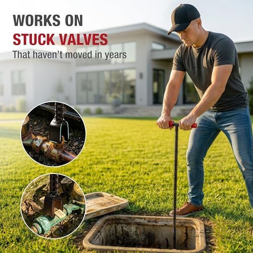 HOMESTEAD 36" Water Meter Key - Steel T Handle, Water Key Shut Off Tool with U-shaped head