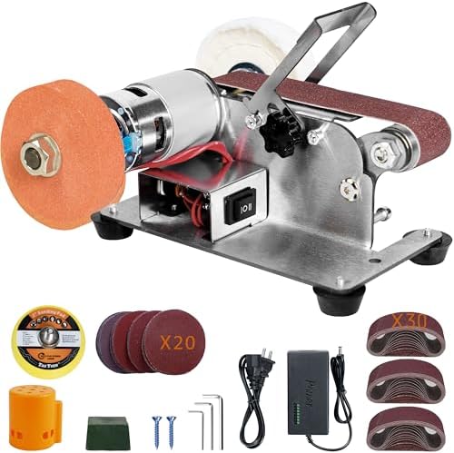 Mini Belt Sander, Electric Small Sander Knife Sharpener, 6.5"x6.5"x4.2"