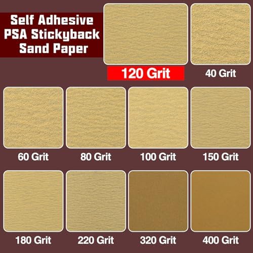 SPEEDWOX 120 Grit Sandpaper Roll Self Adhesive, 2-3/4"x10YD PSA for Wood