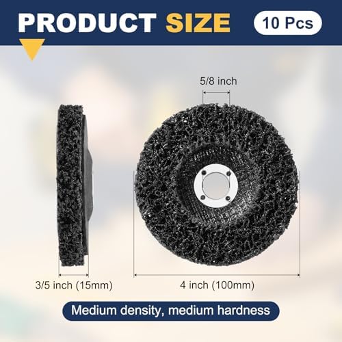 10Pcs 4" x5/8"(Arbor) Paint Stripper Discs for Angle Grinder Black