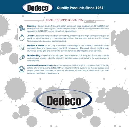 Dedeco Sunburst Radial Bristle Discs 12-Pack - 1-1/2" Curved Knife-Edge - White 120 Grit (Medium) - Aluminum Oxide for Polishing & Surface Finishing