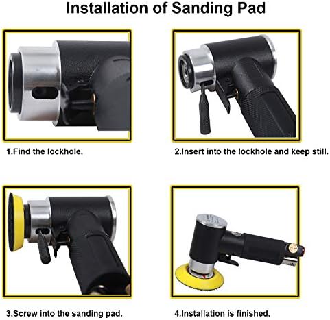 2" and 3" Random Orbital Air Mini Sander - 15,000 RPM Pneumatic Angle Sander, Dual Action Polisher
