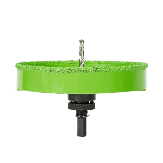 6-1/4 Inch Carbide Hole Saw with Arbor for 6” Recessed Lights, 6.25 Hole Saw Cutting Plaster Drywall Ceiling Sheetrock, 2X Faster, Green