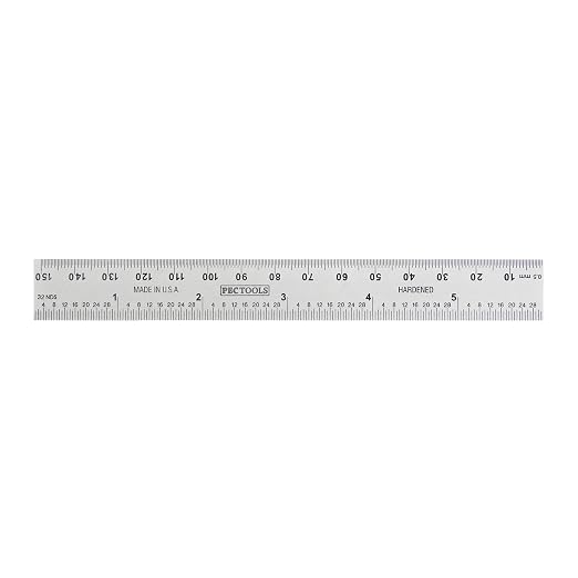 PEC Tools Precision Double Square- Cast Iron Head, 6" x150mm Blade with English/Metric Graduations, Made in USA