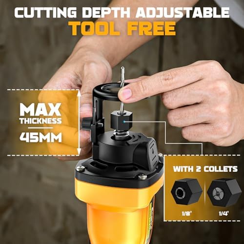 Ecarke Cordless Drywall Cut-Out Tool, Brushless Rotary Drywall Saw Compatible with DeWalt 20V Battery,6-Speed 30000 RPM Drywall Cutter for Sheetrock, Plywood & Wood (Tool Only)