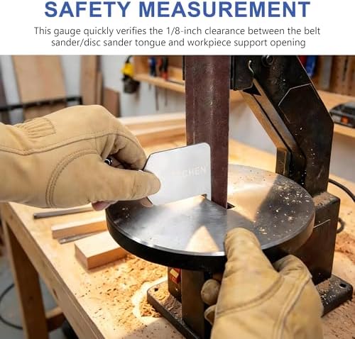 SCOTTCHEN Belt Sander & Disc Sander Safety Gauge, 1/8” Stainless Steel Safety Tool, Safe Distance Scale with Anti-lost Magnet