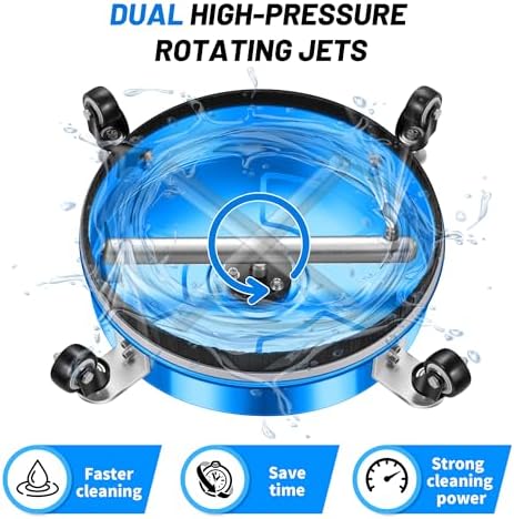 LidoDola 14'' Pressure Washer Surface Cleaner Blue, Power Washer Accessory