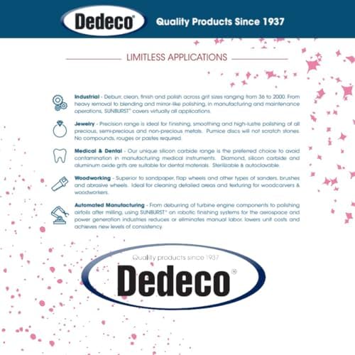 Dedeco Sunburst Radial Bristle Discs 48-Pack - 9/16" Curved - Pink 600 Grit (Fine, Pumice) - Aluminum Oxide for Polishing & Finishing