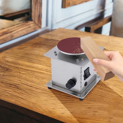 Mini Belt Disc Sander, 200W 6000RPM Electric Bench Grinder 4" Small Spindle Sander Machine for Wood Metal Stone Diy Grinding (200W)